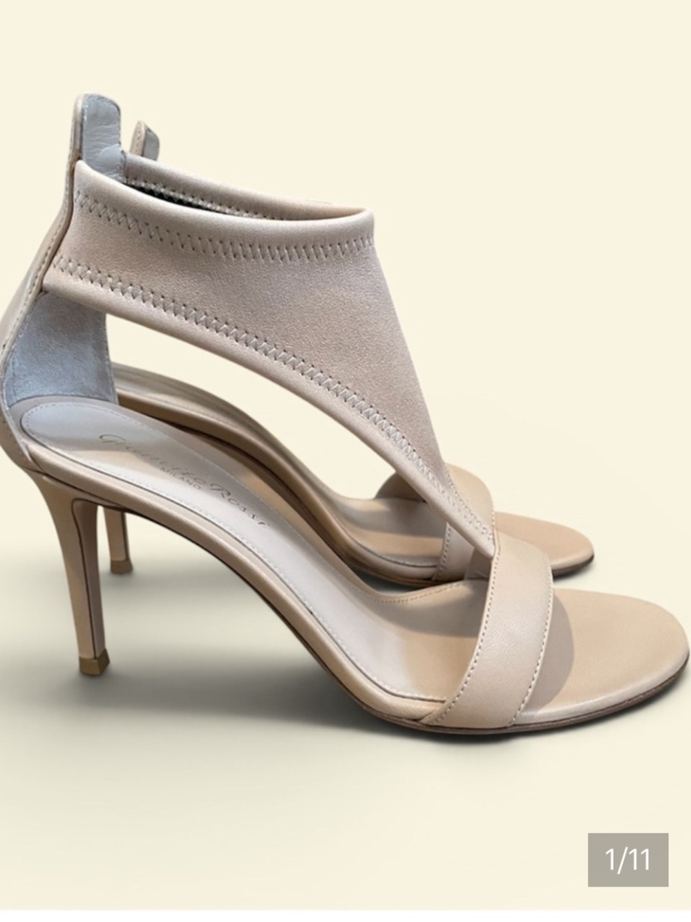 NIB GIanvito Rossi Women’s Nude Open-Toe Heeled stiletto heels sandals $925 36